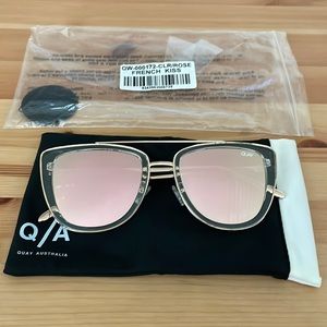 Quay Australia French Kiss Sunglasses in Clear/Rose